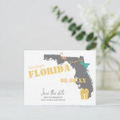 Florida Wedding Save the Dates Postkarte (Stehend Vorderseite)