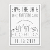 Florida Wedding | Skyline Save the Date Postkarte (Vorderseite)