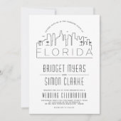 Florida Wedding | Stilisierte Skyline-Einladung Einladung (Vorderseite)