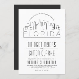 Florida Wedding | Stilisierte Skyline-Einladung Einladung