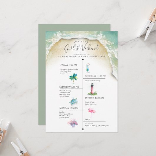 Florida Wedding Weekend Timeline Zielort (Vorderseite/Rückseite Beispiel)