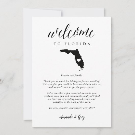 Florida Wedding Welcome Letter & Itinerary (Vorderseite)