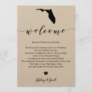Florida Wedding Welcome Letter & Itinerary Card Programm