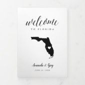 Florida Wedding Welcome Letter & Itinerary Dreifach-gefaltete Programmkarte (Cover)