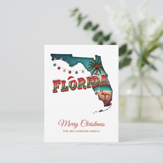 Florida Weihnachts-Staat Karte Beschreibung Holida (Stehend Vorderseite)