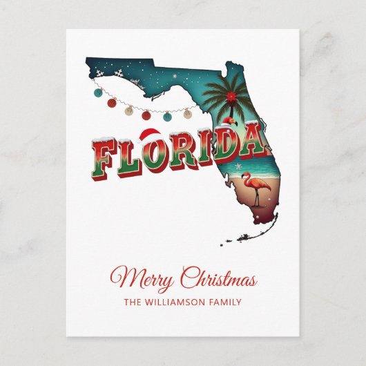 Florida Weihnachts-Staat Karte Beschreibung Holida (Vorderseite)
