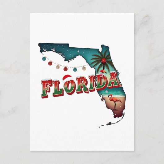 Florida Weihnachts-Staat Karte Beschreibung Holida (Vorderseite)