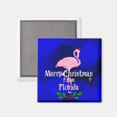 Florida Weihnachtsgrüße von Santa Flamingo Magnet (Vorderseite/Rückseite)