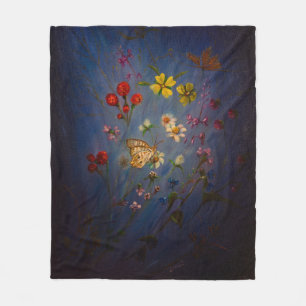 Florida-Wildblumen auf einem blauen Hintergrund Fleecedecke