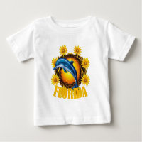 Florida-Wildblumen und Cartoon eines Tümmlers