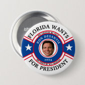 Florida will DeSantis für Präsident Button (Vorne & Hinten)