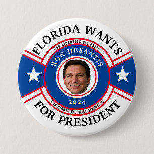 Florida will DeSantis für Präsident Button