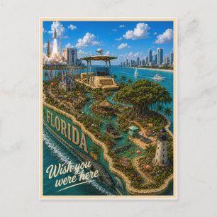 Florida Wish You Were Here State-Serie Postkarte