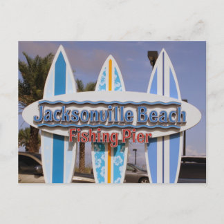 Florida: Zeichen von Jacksonville Beach & Fishing Postkarte