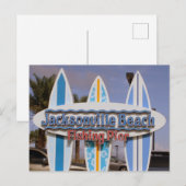 Florida: Zeichen von Jacksonville Beach & Fishing  Postkarte (Vorne/Hinten)
