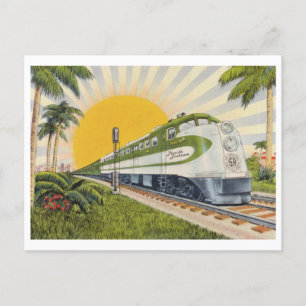 Florida-Zug Vintage 1940er Jahre Tourismus Postkarte