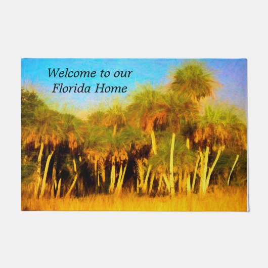 Florida Zuhause Doormat mit Palmen Fußmatte (Vorderseite)