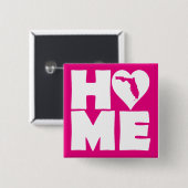 Florida Zuhause Heart Staat Button Abzeichen Butto (Vorne & Hinten)