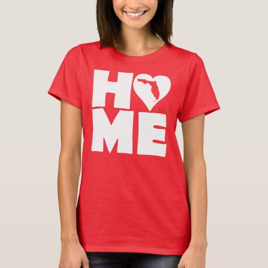 Florida-Zuhause-Herz-Staats-T-Shirt-T - Shirt (Vorderseite)