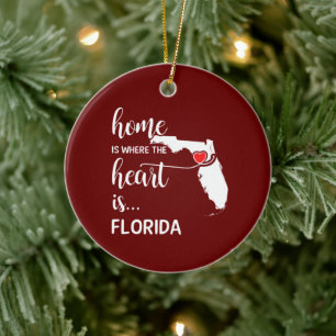 Florida Zuhause ist, wo das Herz personalisiert is Keramik Ornament