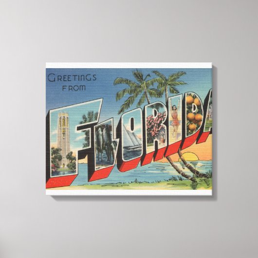 FloridaLarge Letter ScenesFlorida Leinwanddruck (Vorderseite)