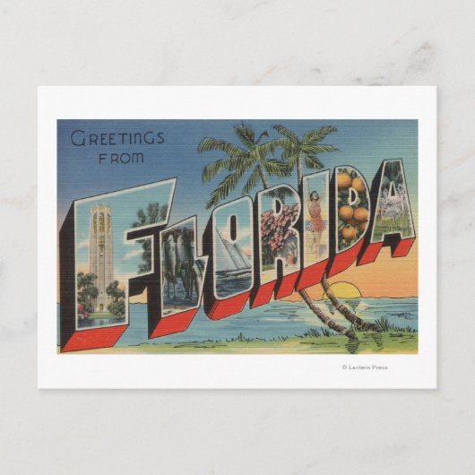 FloridaLarge Letter ScenesFlorida Postkarte (Vorderseite)