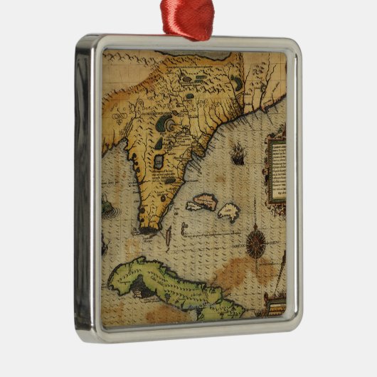 FloridaPanoramic MapFlorida Ornament Aus Metall (Rechts)