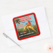 Floriday Cowboy Quadratischer Aufkleber (Umschlag)