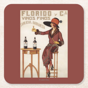 Florido Vinos Finos - Sanlucar de Barrameda Rechteckiger Pappuntersetzer