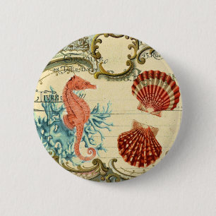 florieren französisch modern vintage Meeresmuschel Button