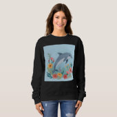 Floriger Delfin Sweatshirt (Vorne ganz)