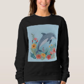 Floriger Delfin Sweatshirt (Vorderseite)