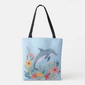 Floriger Delfin Tasche (Rückseite)