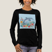 Floriger Delfin Tri-Blend Shirt (Vorderseite)