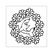 Floriger Hai Gummistempel (Prägung)