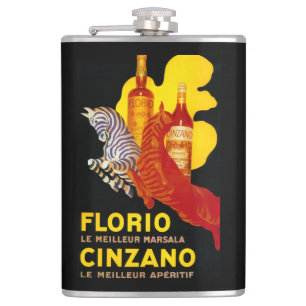 Florio Cinzano Vintage Poster Europa Flachmann