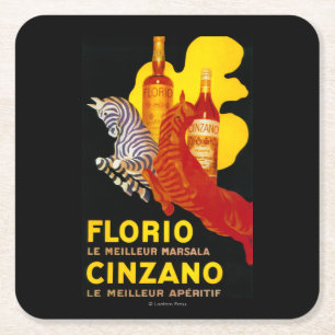 Florio Cinzano Vintages PosterEurope Rechteckiger Pappuntersetzer