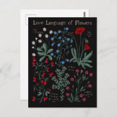 Floriograpy Liebe Sprache der Blume botanisch Postkarte (Vorne/Hinten)