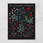 Floriograpy Liebe Sprache der Blume botanisch Postkarte (Vorderseite)