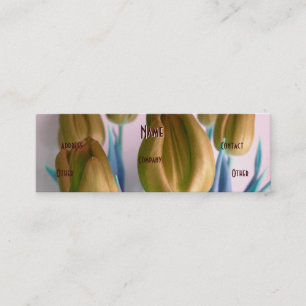 Florist - Beige Blaue Tulips Mini Visitenkarte