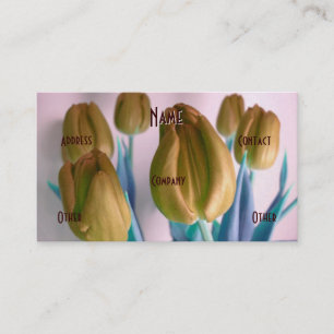 Florist - Beige Grüne Tulips Visitenkarte