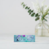 Florist - Blauer Blumengelber Rose Mini Visitenkarte (Stehend Vorderseite)