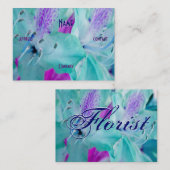 Florist - Blue Floral Visitenkarte (Vorne/Hinten)