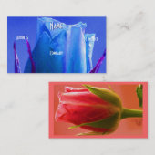 Florist - Blue Pink Rose Visitenkarte (Vorne/Hinten)