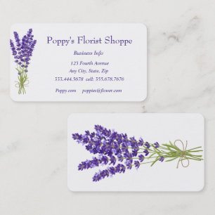 Florist Blume Lavender Pflanze Shop Visitenkarte