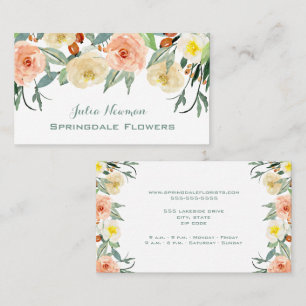 Florist, Blume mit hellen Wasserfarben Visitenkarte