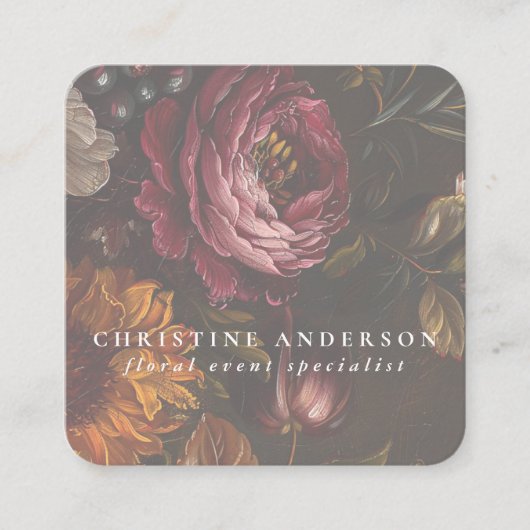 Florist Blume Shop Elegante Botanische Blume Quadratische Visitenkarte (Vorderseite)