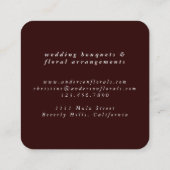 Florist Blume Shop Elegante Botanische Blume Quadratische Visitenkarte (Rückseite)