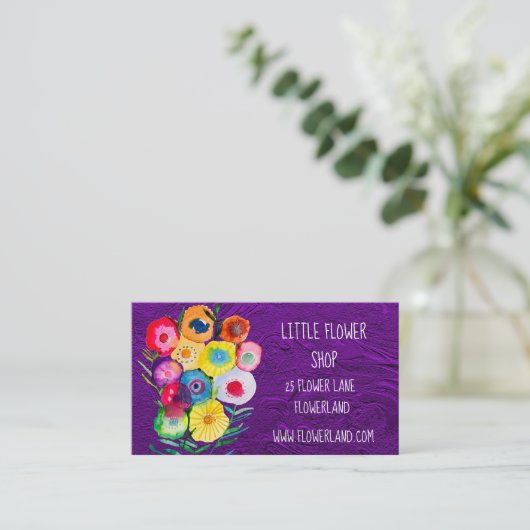 Florist Blume Shop Modernes, einfaches Geschäft Visitenkarte (Stehend Vorderseite)