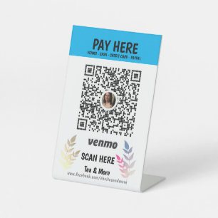 Florist Blume Shop QR Code Venmo Bezahlung hier Sockelschild